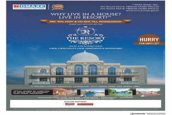 Pay 10% now and no EMI till possession at Omaxe The Resort in Chandigarh